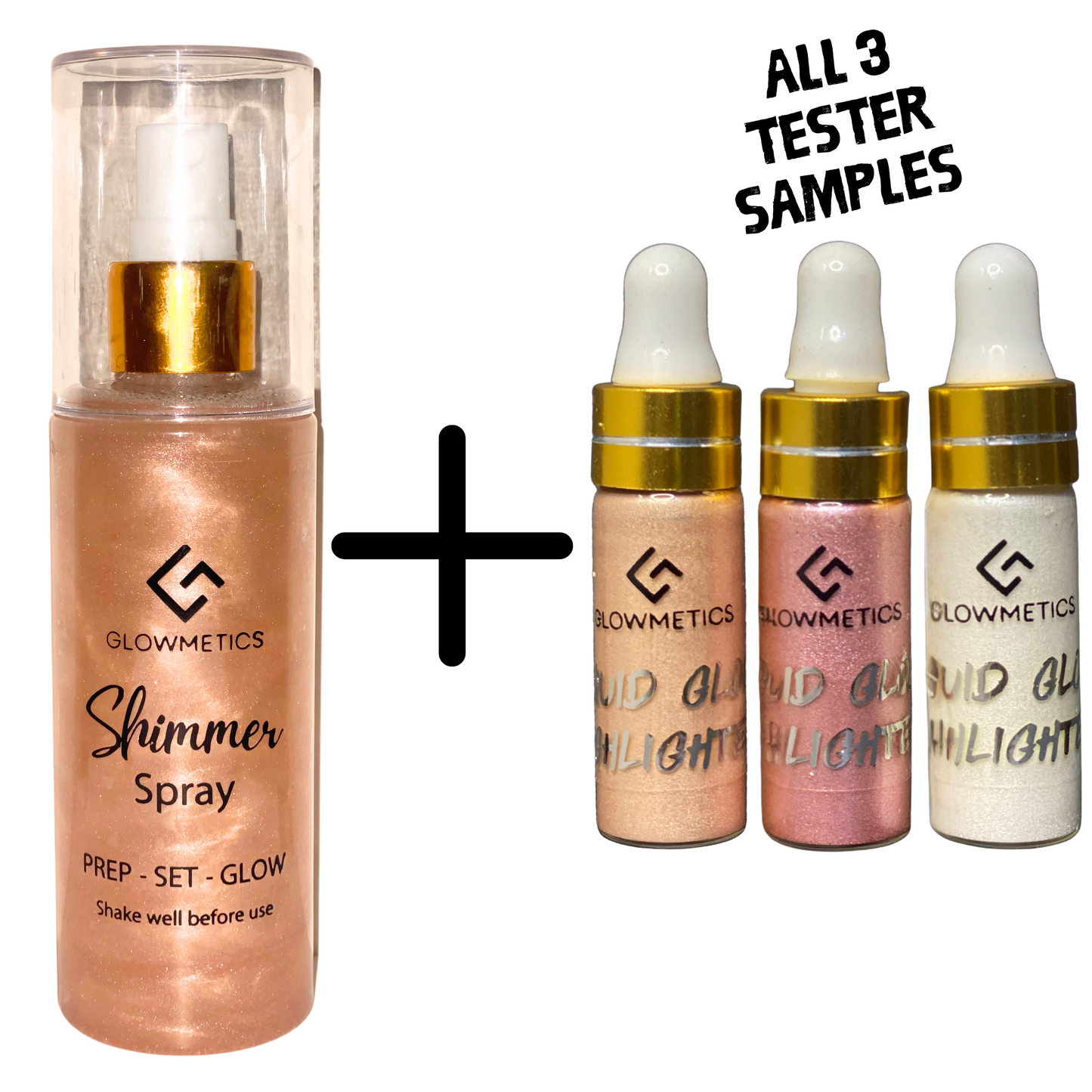 1st Anniversary Deal (Shimmer Spray + Liquid Highlighter + FREE Glitter)