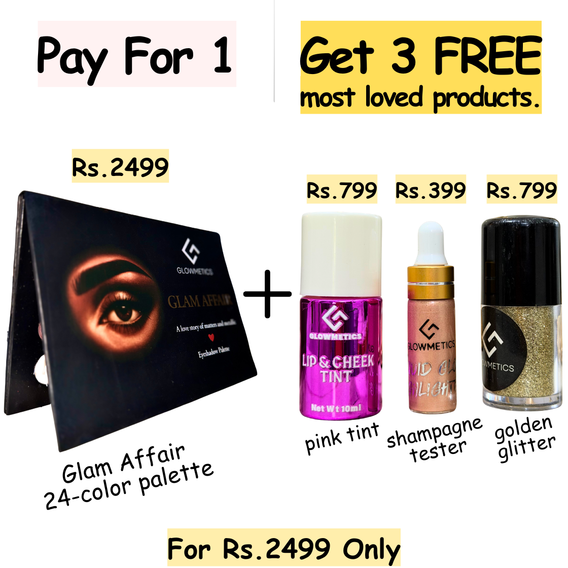 Glam Affair 24-color Palette + 3 Most Loved Products (Free)