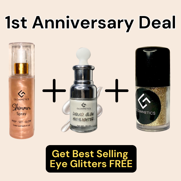 1st Anniversary Deal (Shimmer Spray + Liquid Highlighter + FREE Glitter)