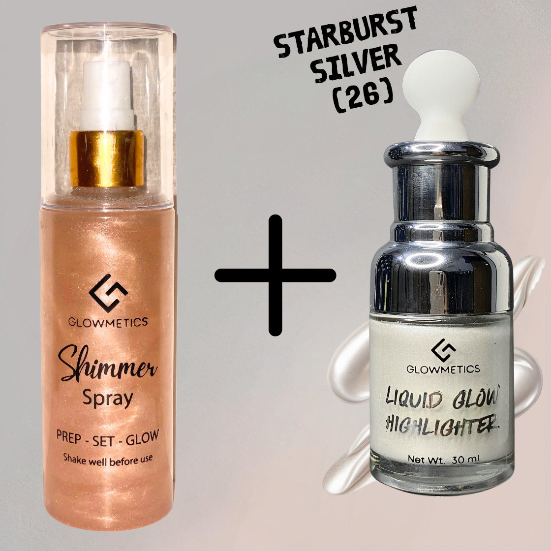 1st Anniversary Deal (Shimmer Spray + Liquid Highlighter + FREE Glitter)
