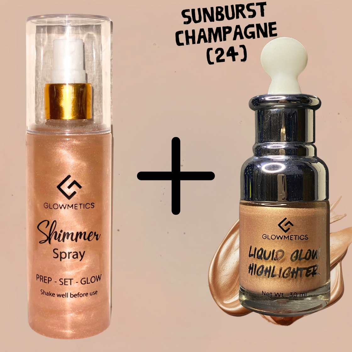 1st Anniversary Deal (Shimmer Spray + Liquid Highlighter + FREE Glitter)